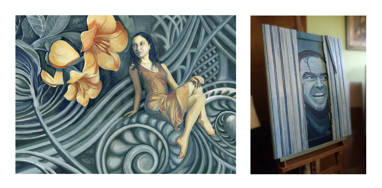 human subject acrylic paintings